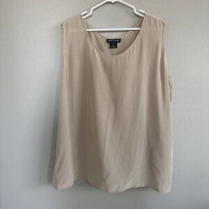 Silk Club 100% Silk Camisole Tank Top Woman’s Sz 2X Plus Beige Nude